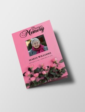 Blush Roses Funeral Program Template