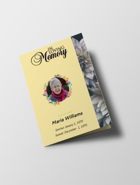Natural Brown Half Page Funeral Program Template