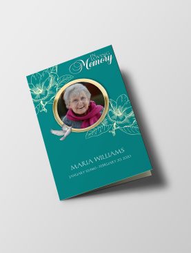 Teal Rose Funeral Program Template