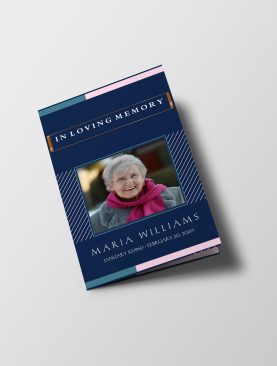 Blue Geometric Funeral Program Template