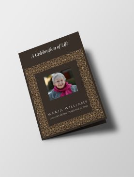 Brown Elegant Funeral Program Template