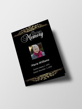 Elegant Royalty Half Page Funeral Program Template
