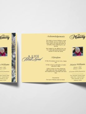 Natural Brown Trifold Funeral Program Template