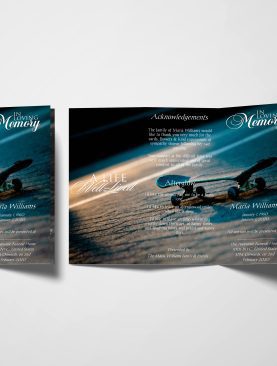 Skateboard Trifold Funeral Program Template
