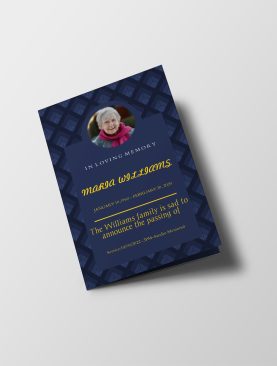 Blue & Yellow Manly Funeral Program Template