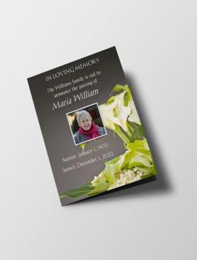 Sympathy Half Page Funeral Program Template
