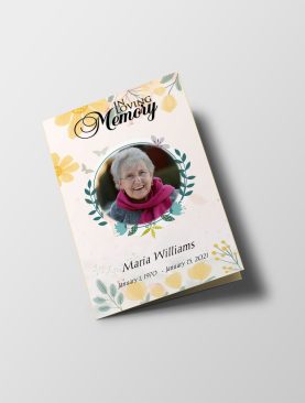 Spring Flowers Funeral Program Template