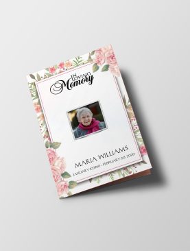 Painted Flowers Funeral Program Template