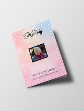 Dreamy Pink Women Special Funeral Program Template