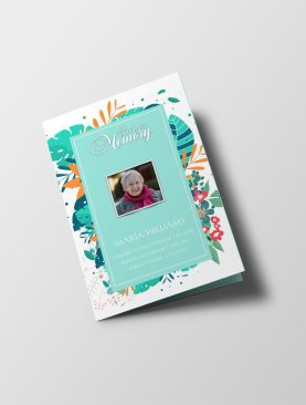 Green Plant Border Funeral Program Template