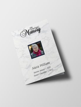 Marble Texture Half Page Funeral Program Template