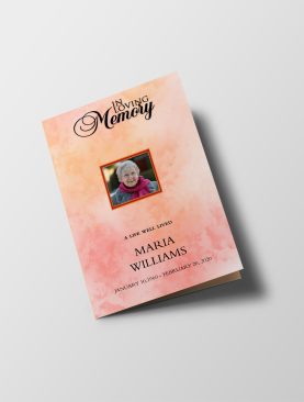 Coral Orange Funeral Program Template