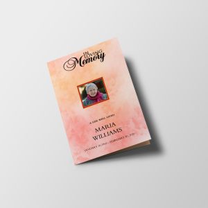 Coral Orange Funeral Program Template