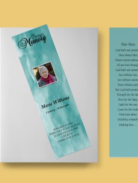 Light Green Funeral Bookmark Template