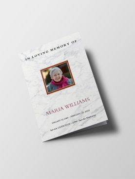 Marble Texture Funeral Program Template