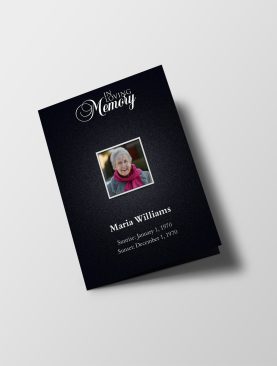 Matte Black Half Page Funeral Program Template
