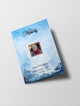 Blue Atmospheric Half Page Funeral Program Template