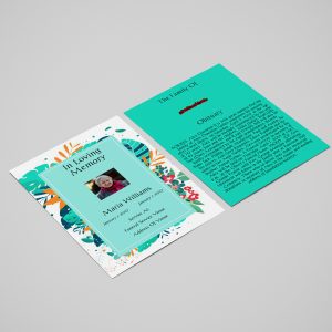 Green Plant Border Funeral Flyer Template