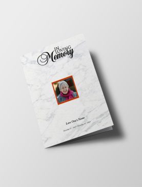 Marble Texture Tabloid Funeral Program Template
