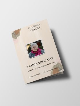 Cream Aesthetic Funeral Program Template