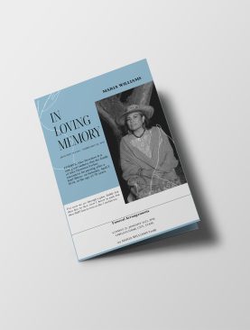 Blue Classy Magazine Style Funeral Program Template