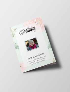 Leaf Hand Painted Funeral Program Template