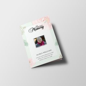 Leaf Hand Painted Funeral Program Template
