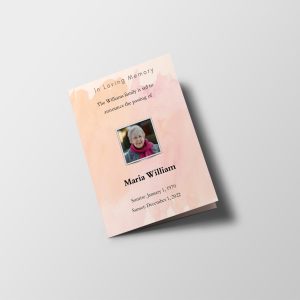 Pink Aesthetic Half Page Funeral Program Template