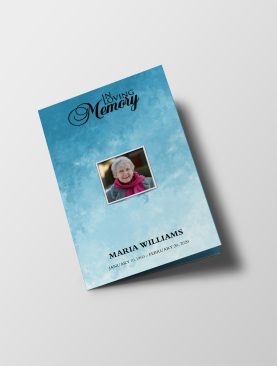 Impression Blue Funeral Program Template