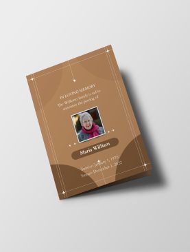 Brown Aesthetic Half Page Funeral Program Template