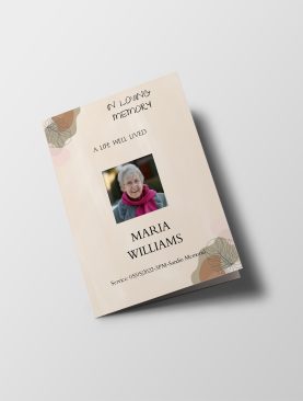 Cream Aesthetic Half Page Funeral Program Template