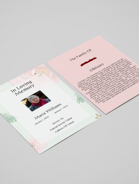 Leaf Hand Painted Funeral Flyer Template