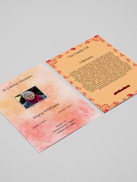 Coral Orange Funeral Flyer Template