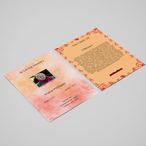 Coral Orange Funeral Flyer Template