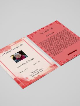 Pink Wind Funeral Flyer Template