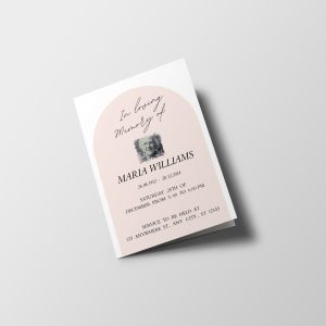 Blush Pastel arch Half Page Funeral Program Template