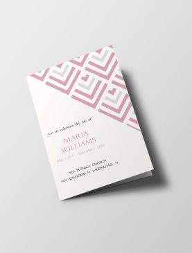 Pink Pattern Funeral Program Template