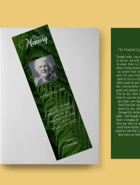 Fern Funeral Bookmark Template