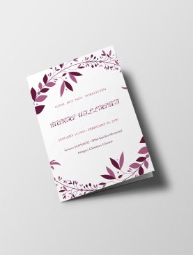 Maroon Wreath Memorial Service Funeral Program Template