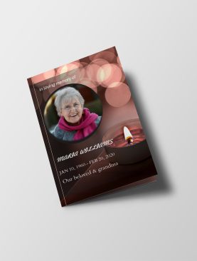 Black Candle Light Funeral Program Template