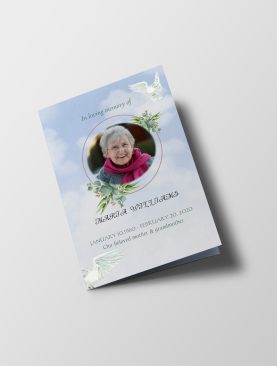 Doves In The Sky Funeral Program Template
