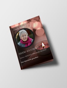 Black Candle Light Half Page Funeral Program Template