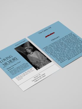 Blue Classy Magazine Style Funeral Flyer Template