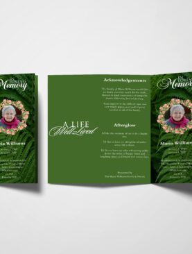 Fern Trifold Funeral Program Template