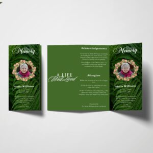 Fern Trifold Funeral Program Template