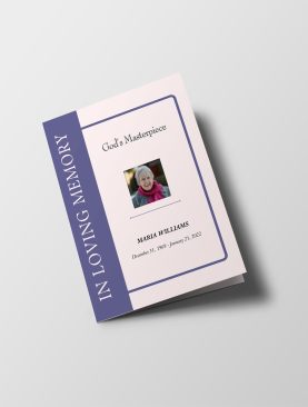 Frame Style Tabloid Funeral Program Template