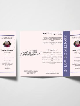 Frame Style Trifold Funeral Program Template