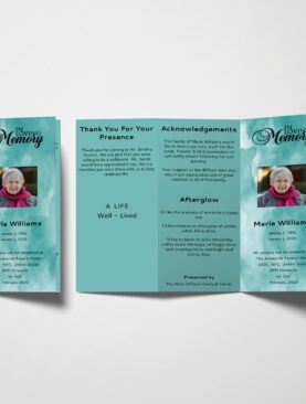 Light Green Trifold Funeral Program Template