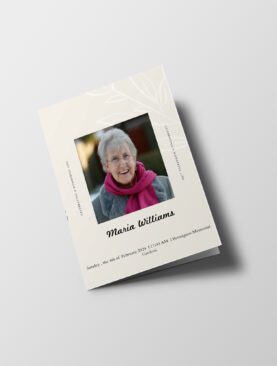 Beige Floral Decorative Funeral Booklet