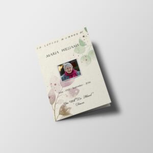 Beige Watercolour Flower Death Announcement